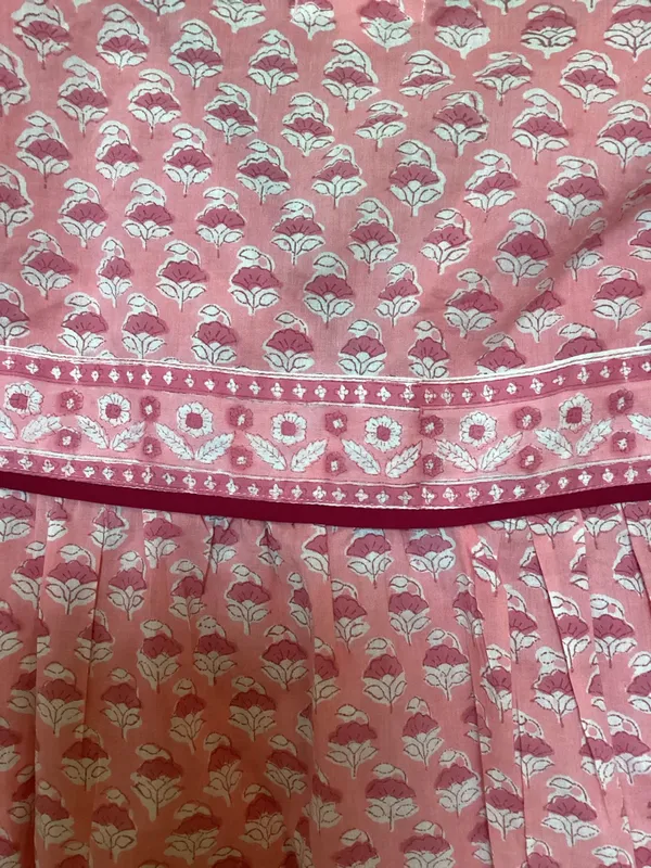 Marea Pink Floral Block Print Cotton Blouse size medium - Image 6
