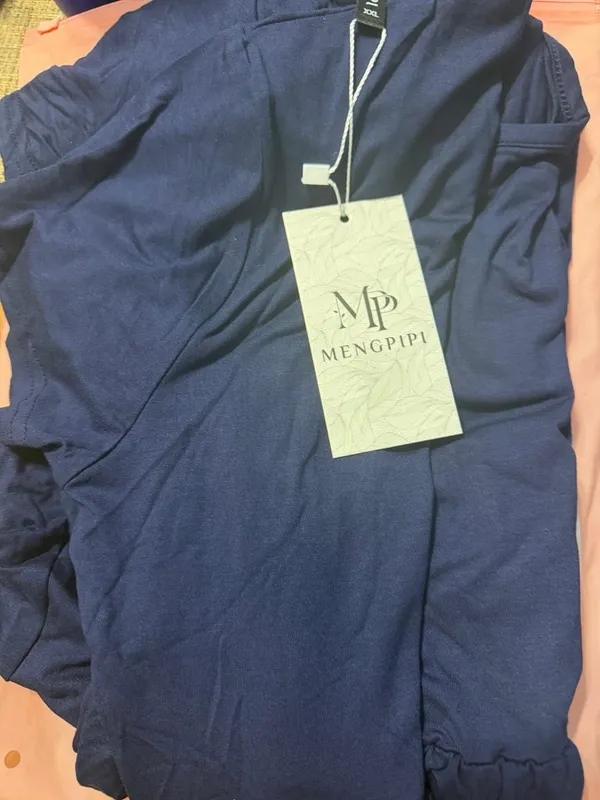 Women's Navy Blue Short Sleeve Maxi Dress with Pockets - Image 5