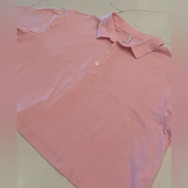 FABLETICS Boxy Short-Sleeve Polo Orchid‎ Pink Large NWOT - Image 8