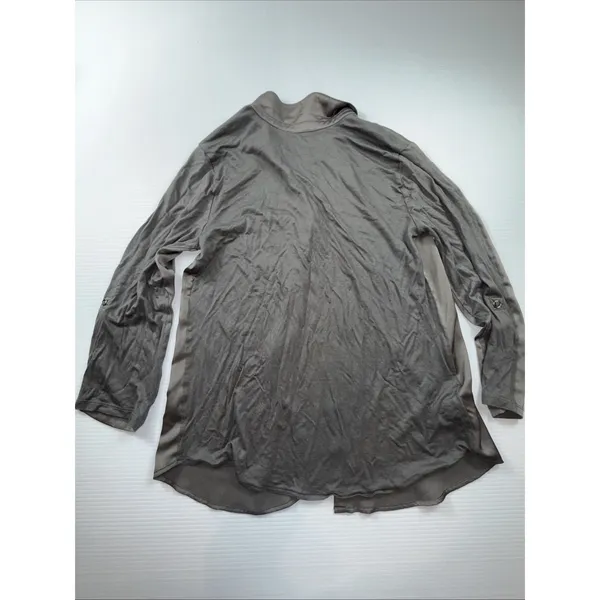 Ann Taylor Women's Gray Satin Essential Shirt Button Down‎ M - Image 5