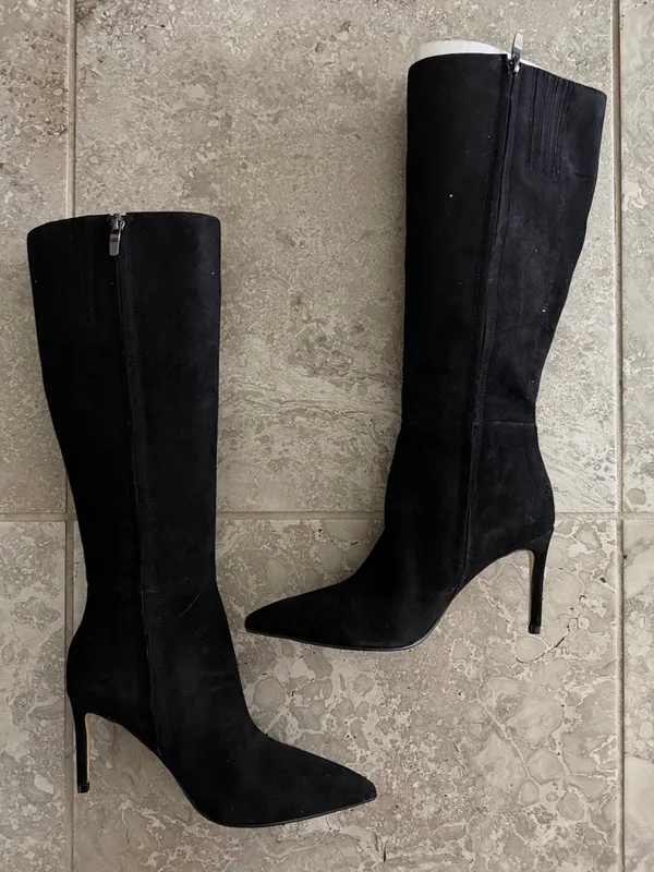 Nine West Cook Knee-High Pointed-Toe Stiletto Boots in Black, Size 5, NEW $249 - Image 4
