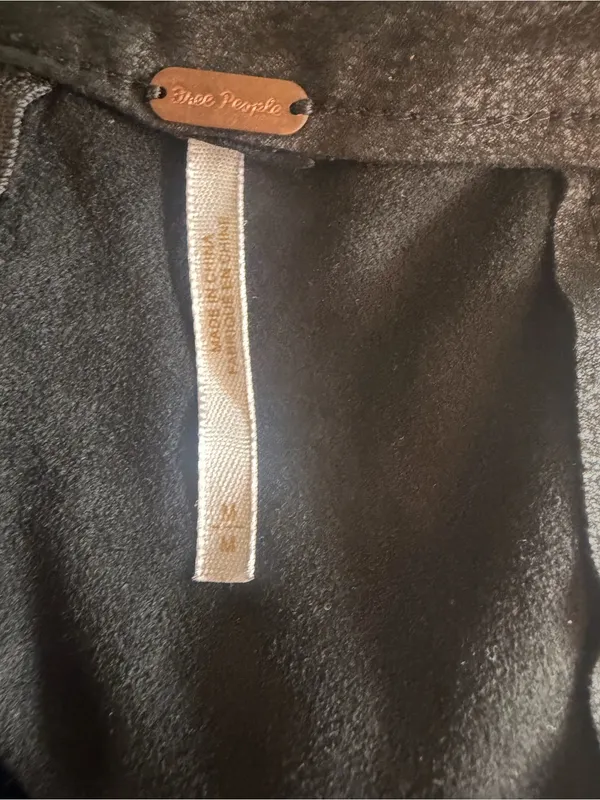 Free People Rumi Ruched Faux Leather Mini Skirt Black Minimalist Medium - Image 7