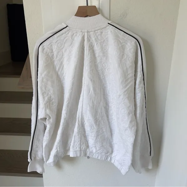 NWT Free People FP Movement Embroidered Terry Jacket in White - Image 2