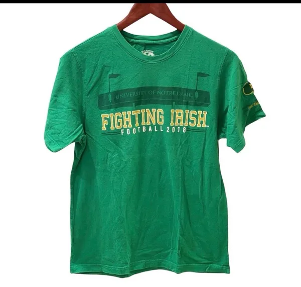 Limited Edition 2018 Notre Dame Fighting Irish Football Shirt Green S Retro - Image 2