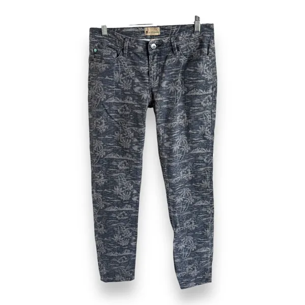 Roxy Womens Jeans Sz 7 28 Tropical Gray‎ Sunburners Skinny Beach Hawaiian Denim - Image 4