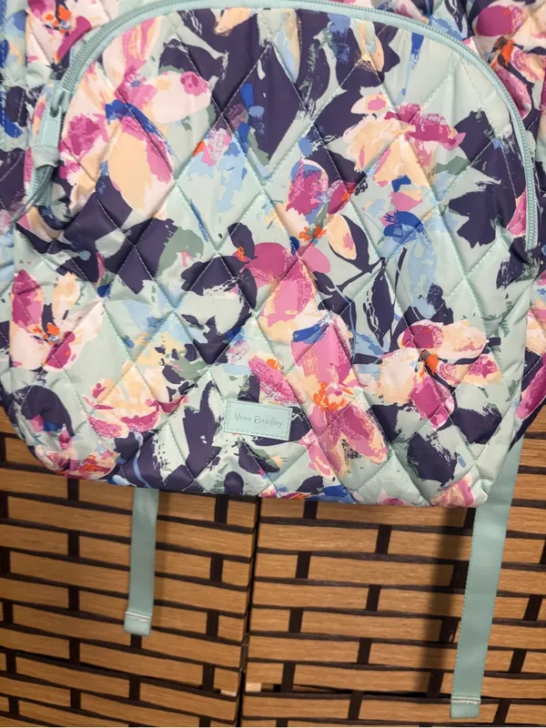 Vera Bradley Light Blue floral Backpack - Image 4