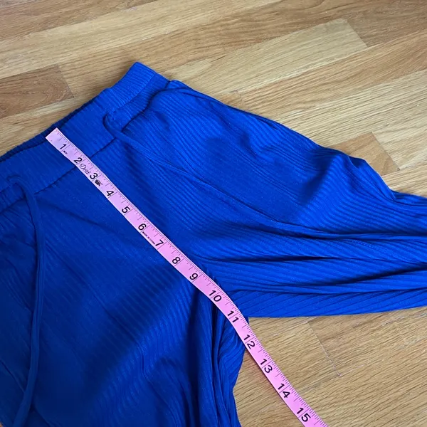 Modus Women’s XS Blue Ribbed 2 Piece Lounge Set Top Jogger Pants Cotton Blend - Image 7