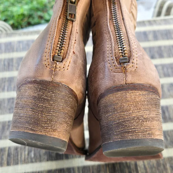Joe's tan leather back zip booties with cutouts 6.5 - Image 7