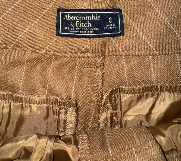Abercrombie Pants Women's Medium Brown Striped Slack Cropped Relaxed - Image 2