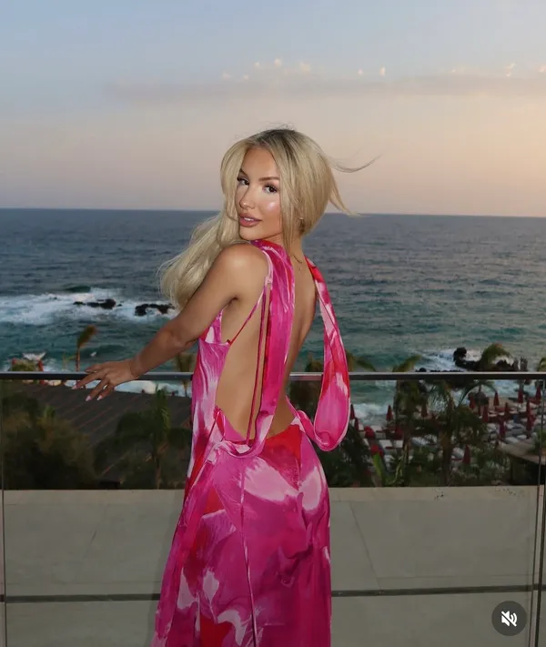 Zara Vibrant Pink long maxi Dress scarf evening party wedding coctail - Image 2