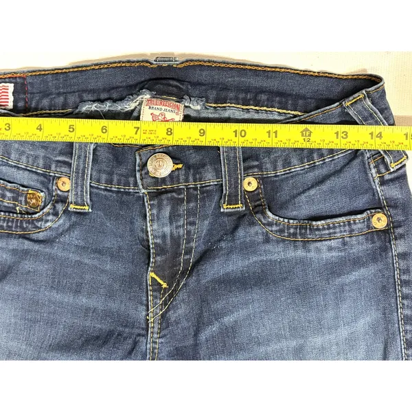True Religion Y2K Women Dark Wash Skinny Jeans Low Rise Horseshoe Logo Size 30 - Image 7