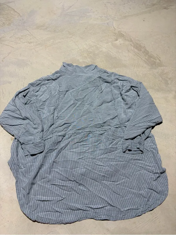 Free people we the free Light Blue Striped Button-Up Shirt x large - Image 11