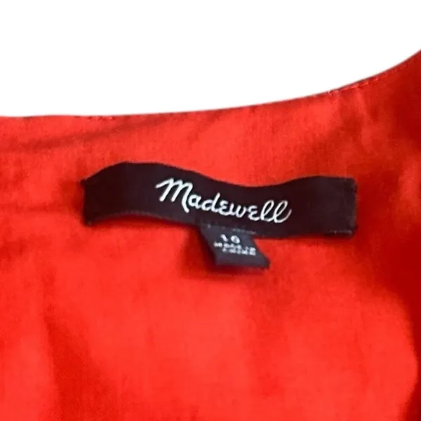 Madewell A-Line Dress Eyelet Cutout Trim 3/4 Sleeves Cotton Size 10 Women's - Image 11