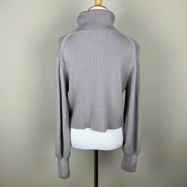 Wilfred Aritzia Sweater Small Cropped Turtleneck Merino Wool‎ Ribbed Pullover S - Image 7