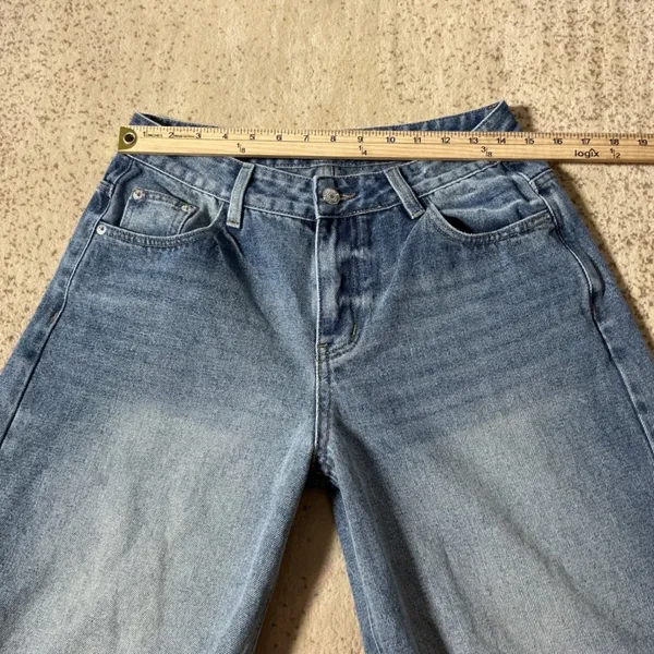 Y2K Edikted Skater‎ Girl Washed Denim Low Rise Leg Baggy Jeans Size Small - Image 4