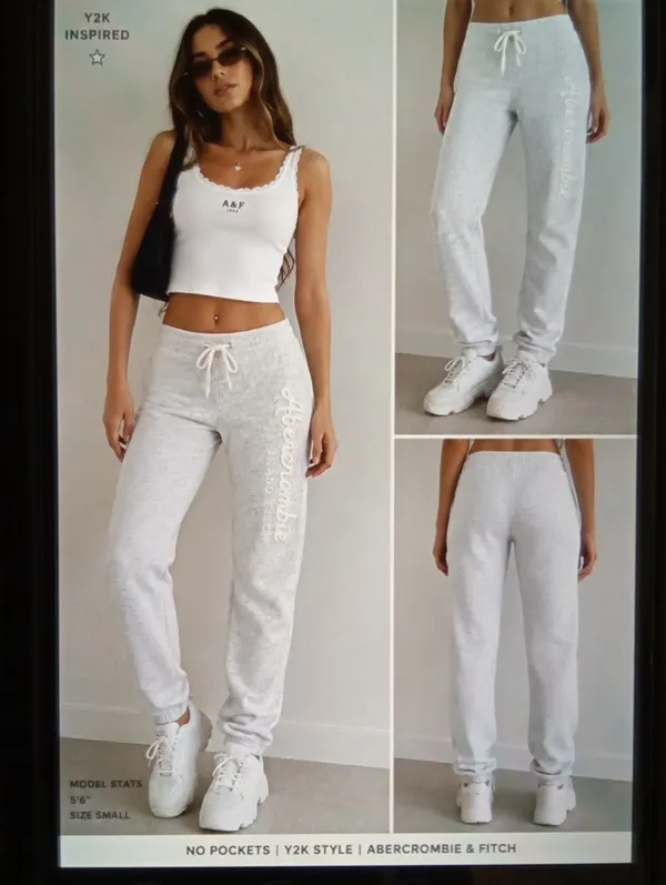Abercrombie & Fitch Womens Small Logo Joggers Sweatpants Y2k Inspired Small - Image 2