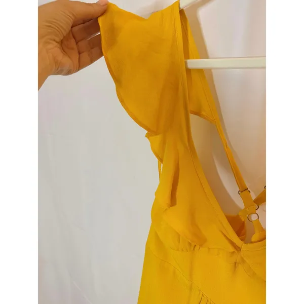 Anthropologie Larke Belle ruffle maxi dress in Marigold Women's sz. 2P - Image 7