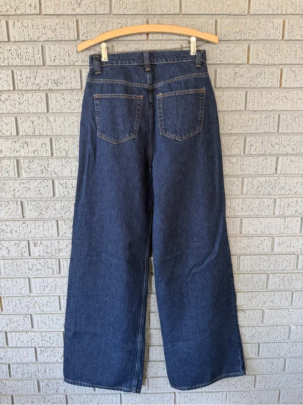 Reformation Miami Pleated Trouser Jeans size 25 Darkwash High Rise Wide Leg - Image 6
