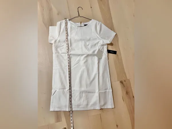Lulus NWT Women Medium Ivory Shift Mini Dress Minimalist Quiet Luxury Clean Girl - Image 13