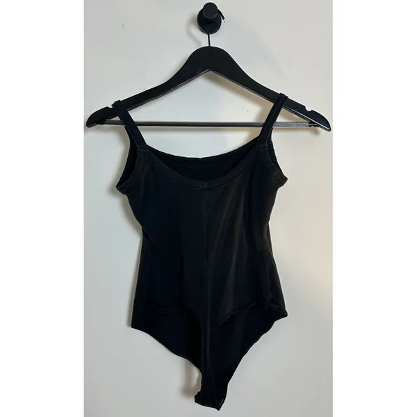 SKIMS Cotton Jersey Scoop Neck Bodysuit in Soot Black Size Small - Image 2