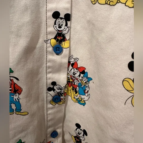 NWT Disney Parks Mickey and Friends Long Sleeve Button Down S - Image 3