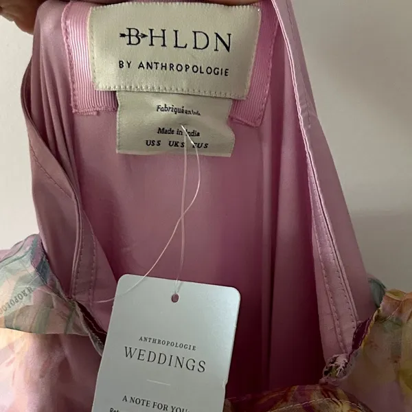 Anthropologie BHLDN Kendall High-Neck Scarf Floral Organza Maxi Dress NWT Size S - Image 7