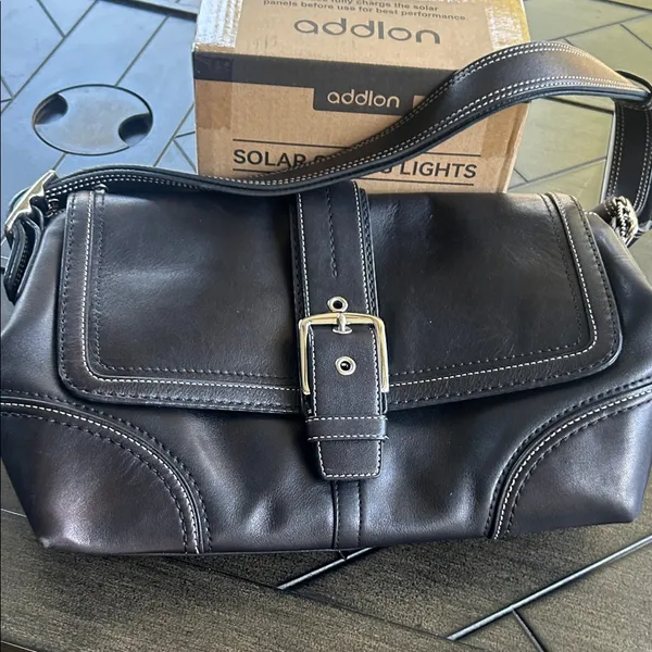 Coach Hampton elegant black leather buckle bag y2k F1260 hobo - Image 2