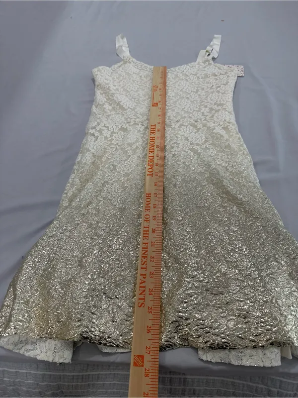 Free People Ombre Foil Lace Fit And Flare Dress White Medium NWT - Image 8