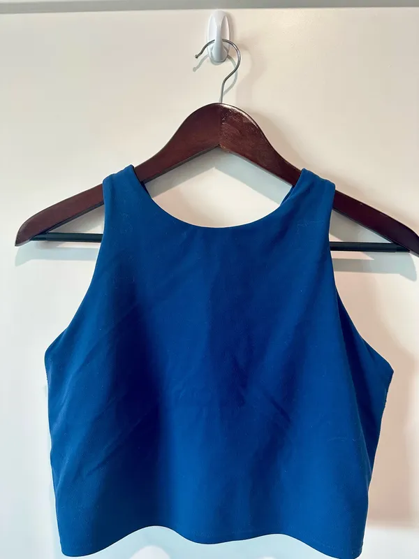Athleta Blue Racerback Crop Tank Top Women’s Large L Workout Yoga - Image 2