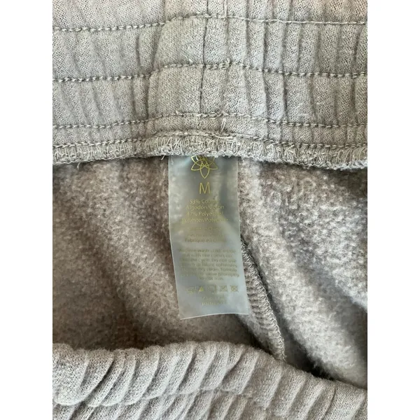 GAIAM Pintuck Fleece Joggers‎ Taupe High Waisted Sweatpants Womens Medium - Image 3