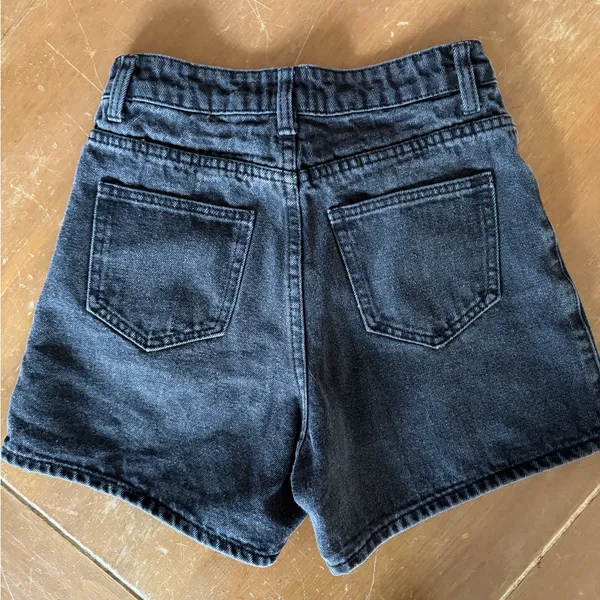 Princess Polly Washed Black High-Rise Denim Shorts - Image 4