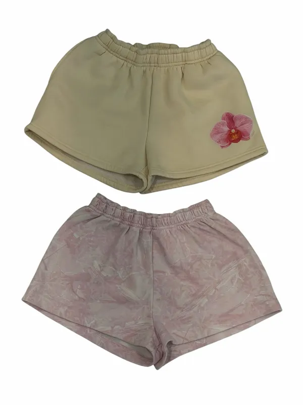 PacSun Lounge Shorts Bundle 2 Pair - Pink Tie Dye Orchid Sweat Shorts Y2K Coquette XS - Image 5