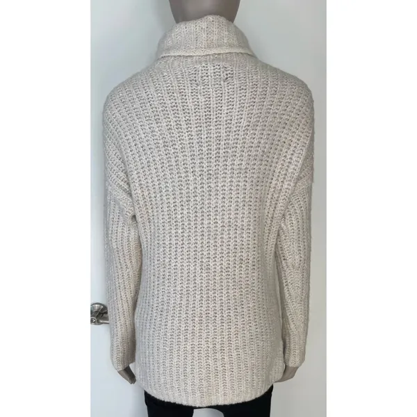 Beige High Neck Longline Sweater - Image 3