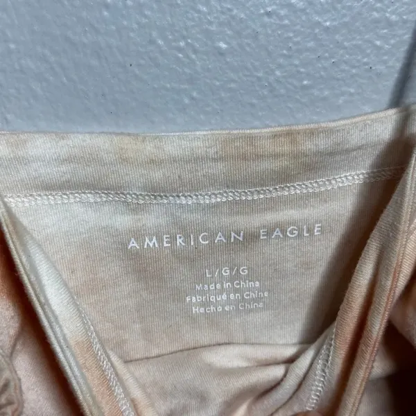 American Eagle Women Orange Tie Dye Crop‎ Top Size Large. - Image 4