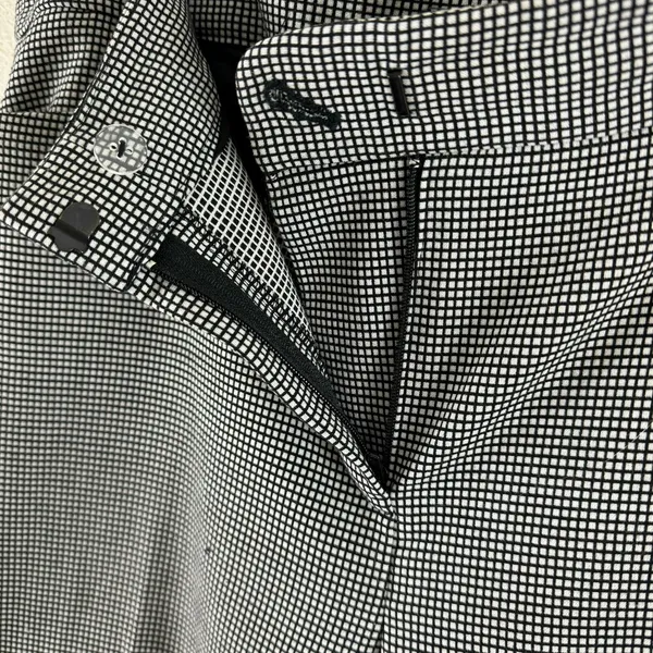 Anne Klein Black White Checkered Cropped Tapered Leg Ankle Fit Trousers‎ Size 8 - Image 6