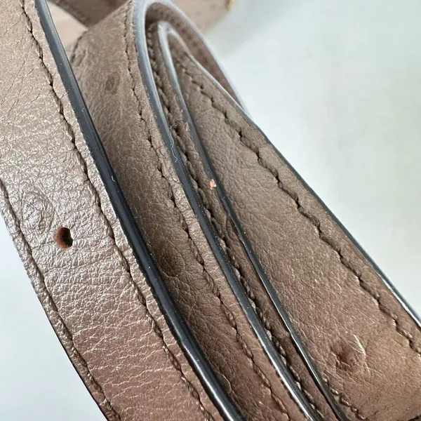 NWT‎ Diane Von Furstenberg Embossed Ostrich Mushroom Satchel Stella mini Bag - Image 15