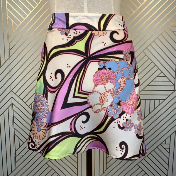 Free People Phoebe Printed‎ Mini Skirt - Image 3
