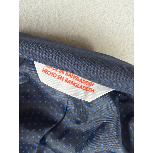 Cat & Jack Navy Blue Two Button Blazer Jacket Polka Dot Lining Size 14 - Image 5