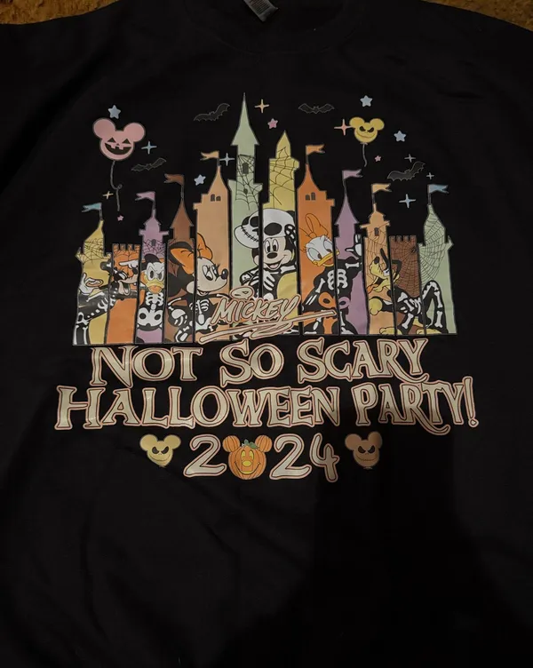 Join the fun with this Gildan Not So Scary Halloween Party 2024 sweatshirt. Features playful graphics in black. - Image 2