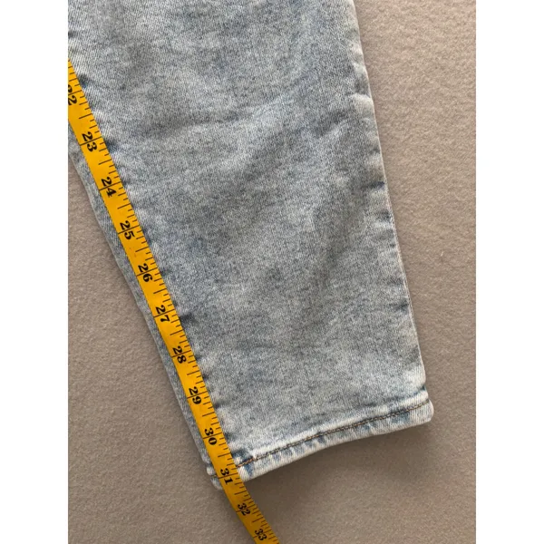 Old Navy O.G. Straight Jeans 12 Tall High Rise Distressed Acid Wash Button Fly - Image 9