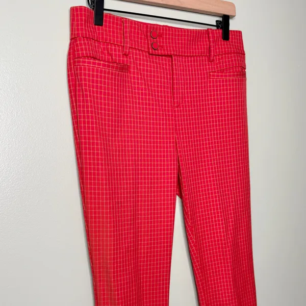 Anthropologie The Essential Slim Trousers Pants Trouser Orange Red Women’s 4 - Image 8
