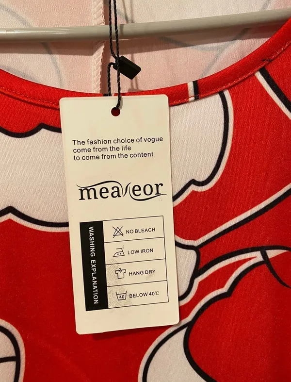 Boutique Meaneor Santa Hats Holiday Long Sleeve Christmas Dress in Red/White - Large NWT - Image 9