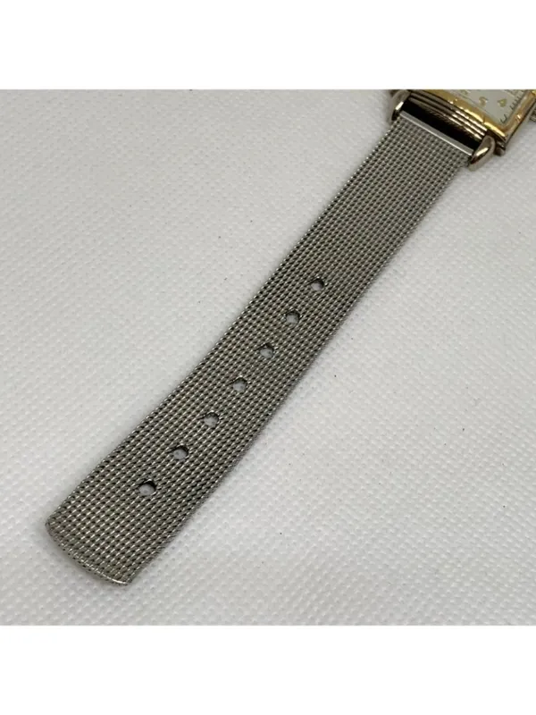 Vintage relic women’s watch silver gold tone squares case 26mm quartz running - Image 5