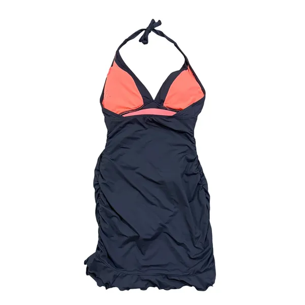 Athleta Shirrendipity Gray Halter Ruched Swim Dress One Piece Swimsuit Size S - Image 4