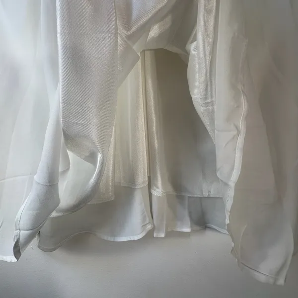 OURS White Lace Trim V-Neck Cami‎ Tank Top Flowy Racerback Spaghetti Strap XL - Image 7