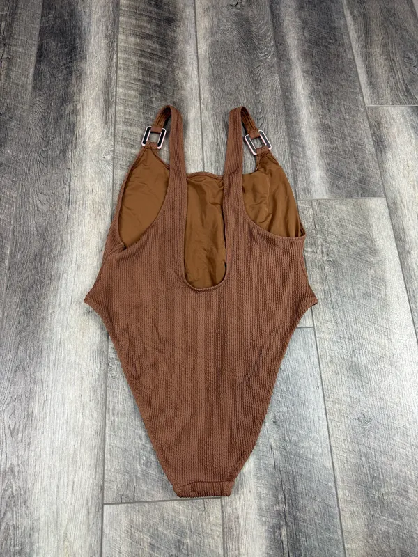 Aerie Brown Textured One Piece Swimsuit - Image 7