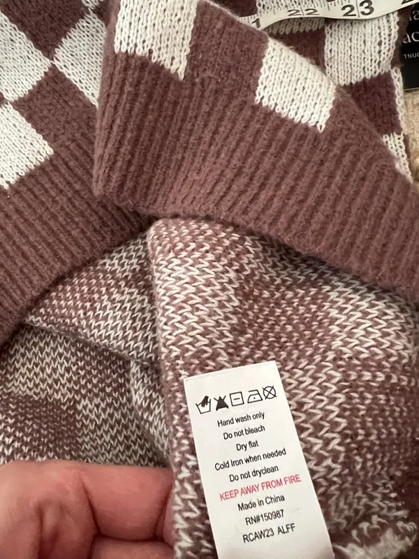 Rylee + Cru Women’s Checkered Knit Pullover XL - Image 5
