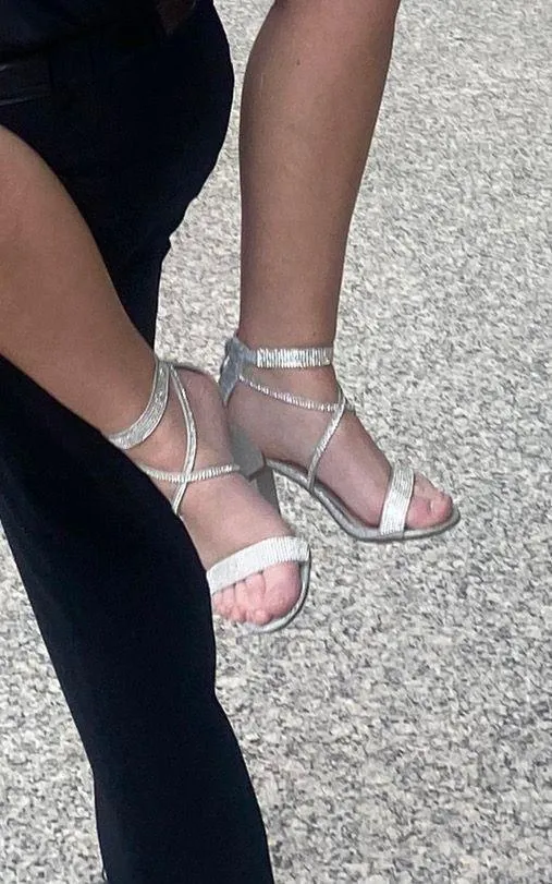 TopModa Rhinestone Silver Heels - Image 4