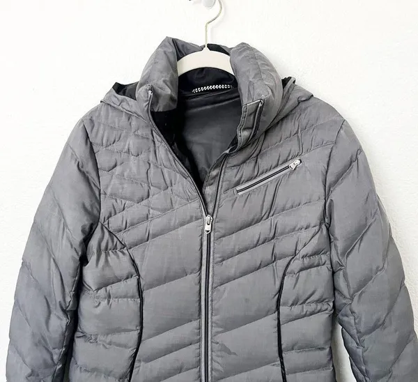 [Spyder] Gray Timeless Long Down Filled Hooded Puffer Jacket Winter Coat Small S - Image 3