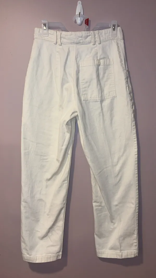 Urban Outfitters Cream Button Fly High Rise Pants - Image 3